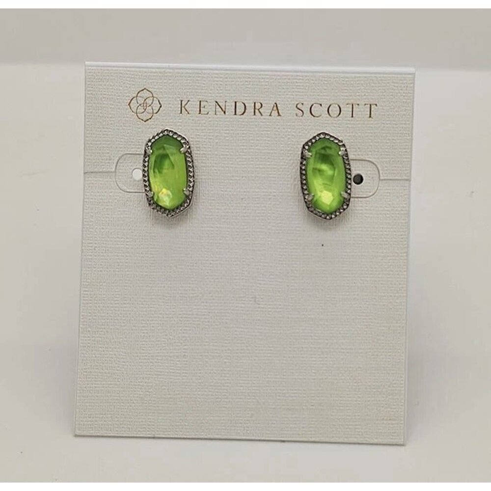 Kendra Scott Ellie Gold Stud Earrings In Peridot